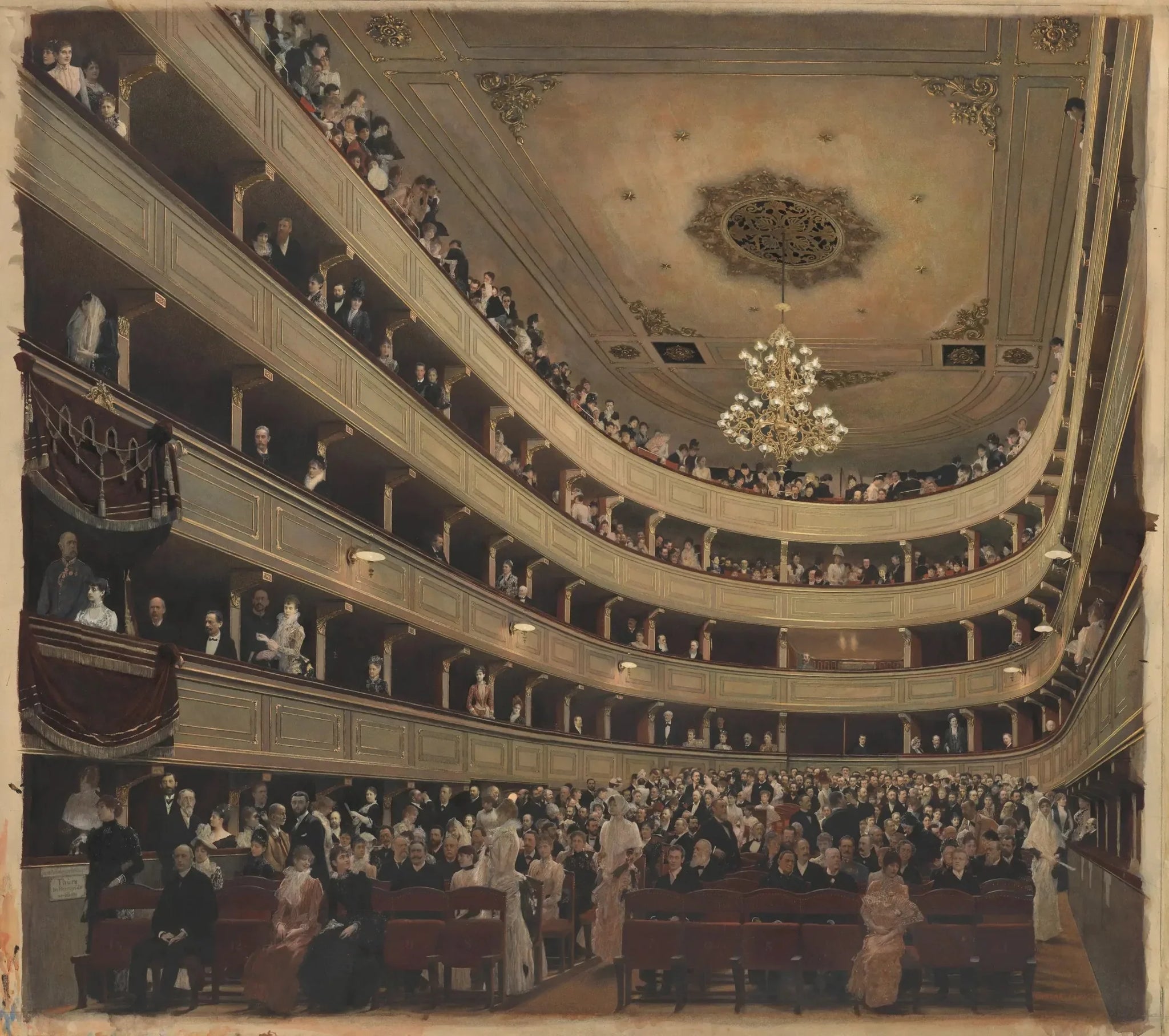 Auditorium du vieux Burgtheater - Gustav Klimt image 1 reproduction de peinture à l’huile