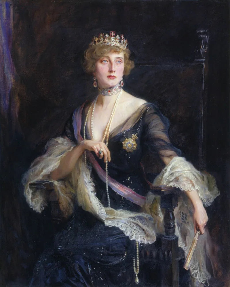 Augustus Victoria, Queen of Portugal, in exile - Philip de László
