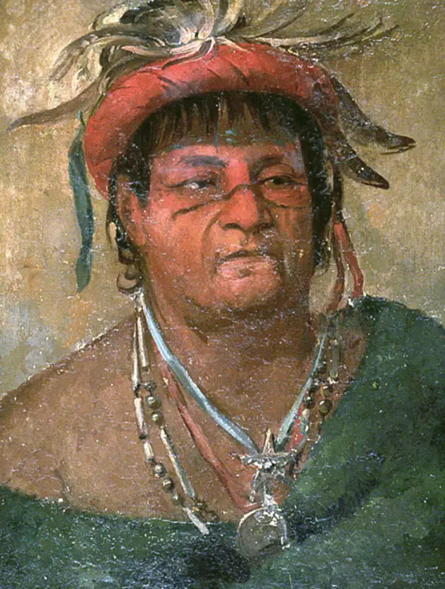 Aúh-ka-nah-paw-wáh, Standing Earth, an old and brave warrior - George Catlin