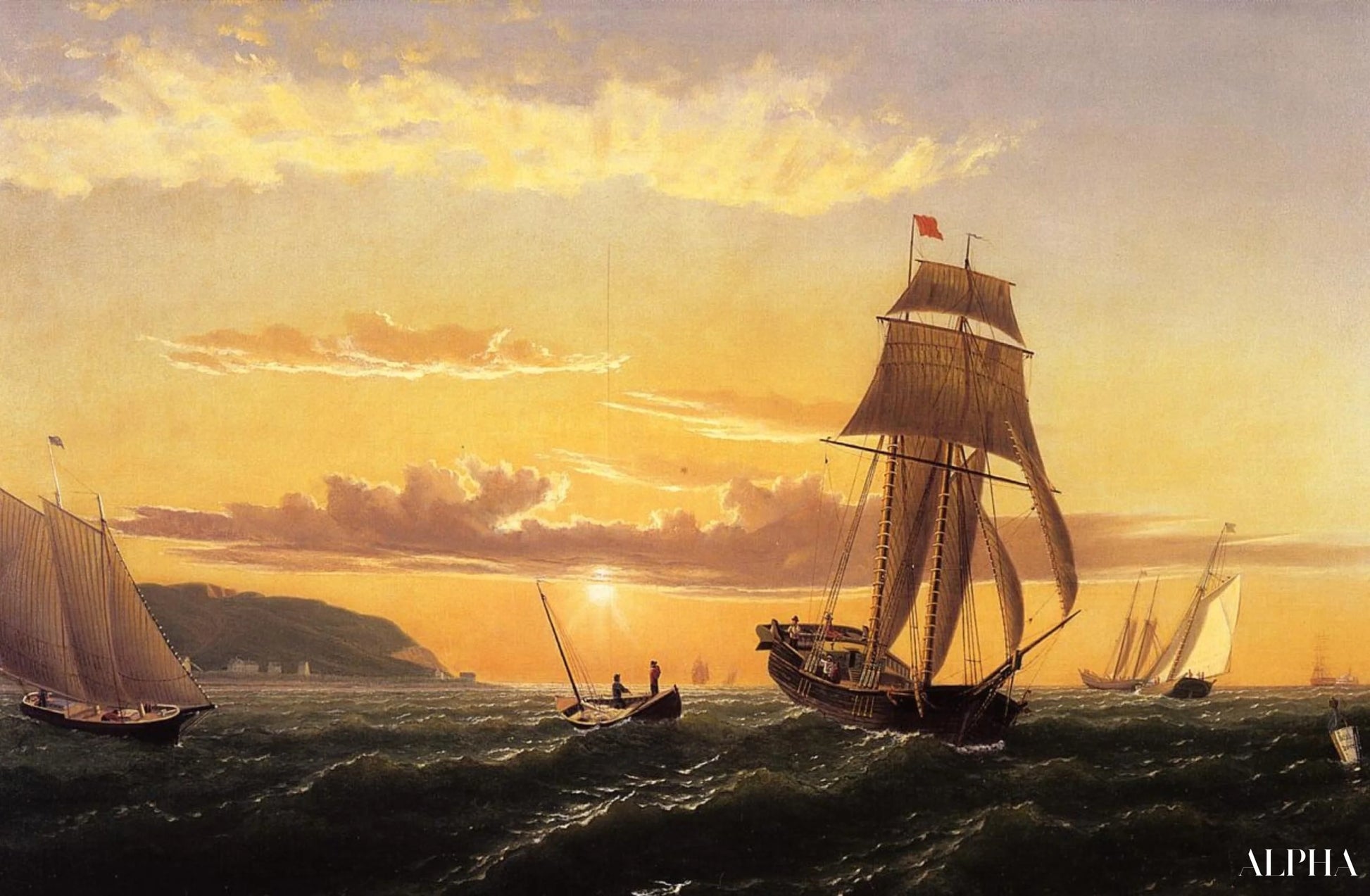 Aurore sur la baie de Fundy - William Bradford - Reproductions de tableaux et peintures haut de gamme