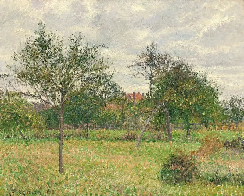 Autumn, Morning, Cloudy, Eragny - Camille Pissarro
