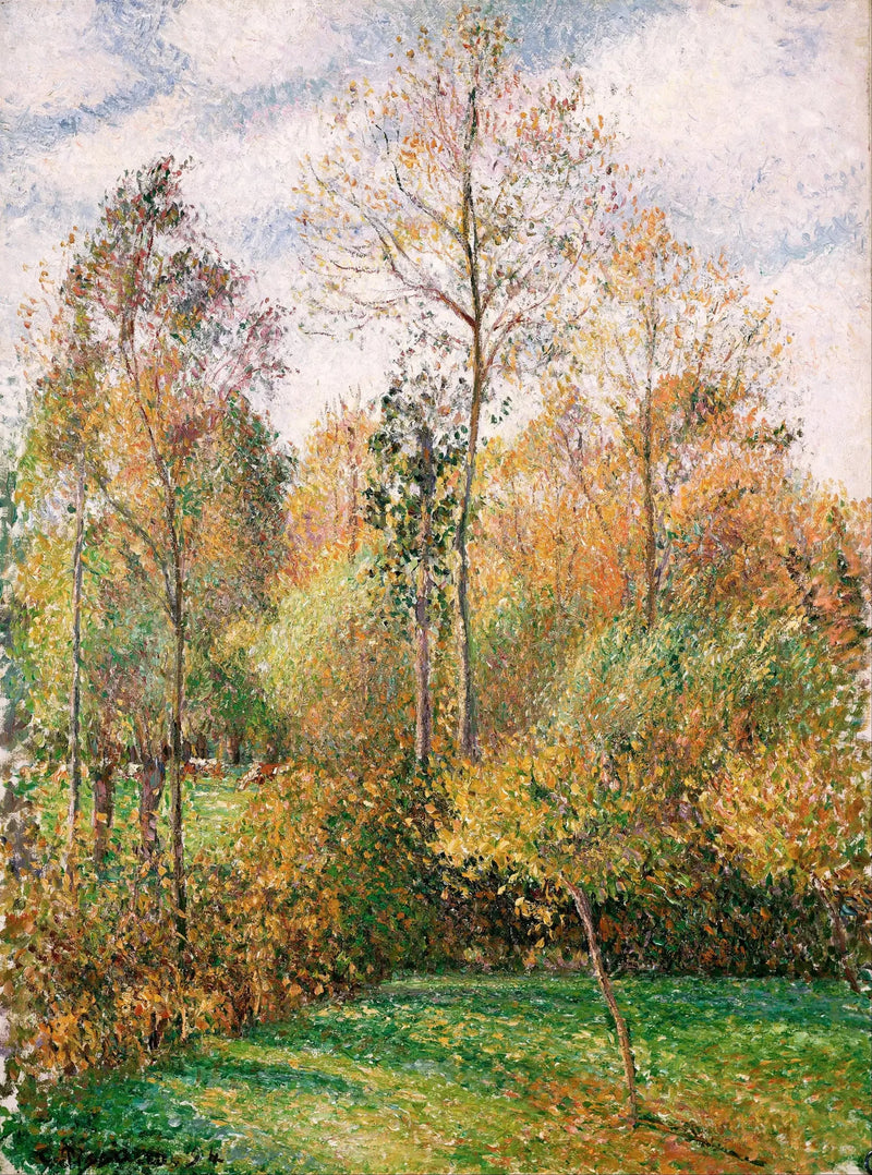 Autumn, Poplars, Éragny - Camille Pissarro