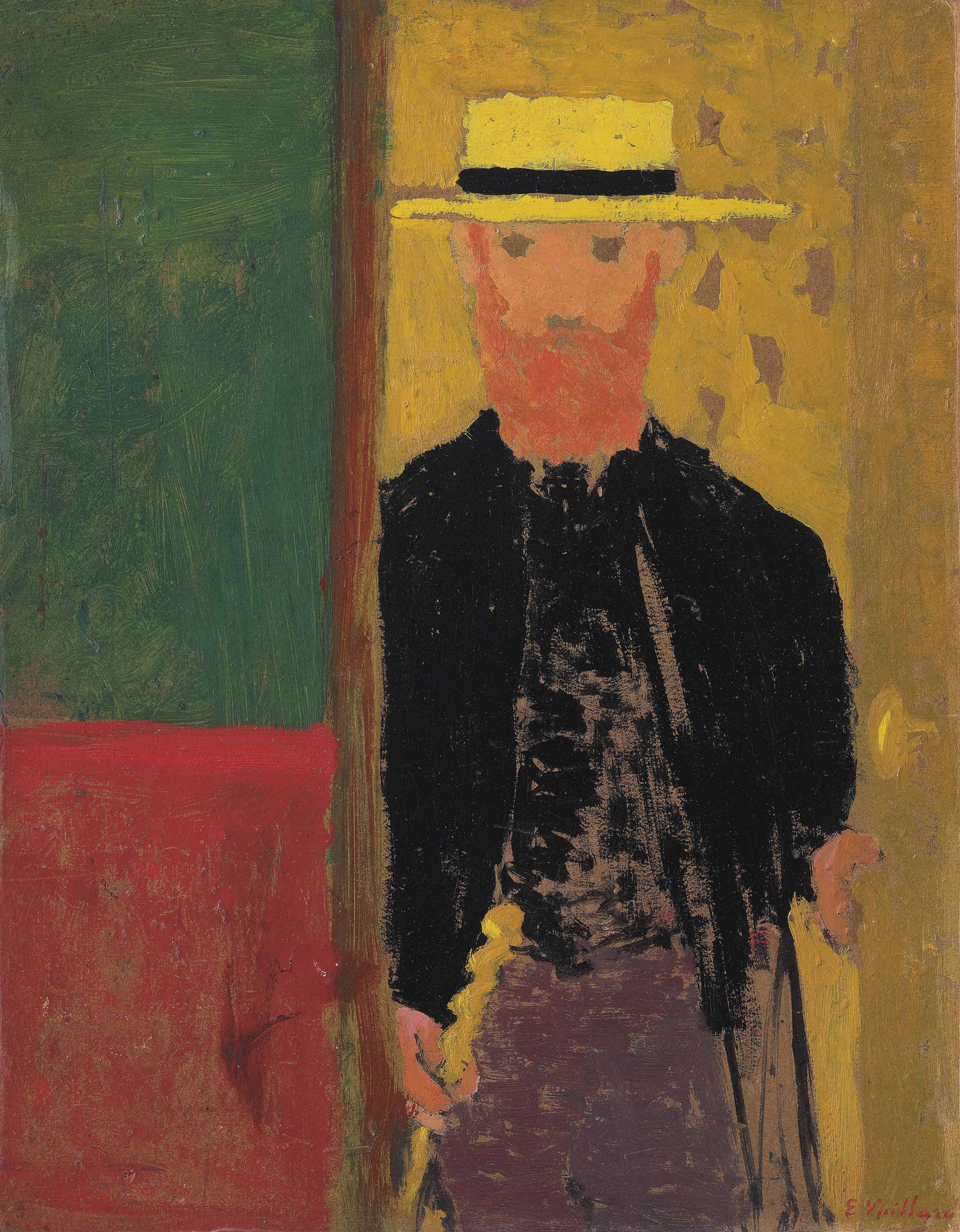Autoportrait à la canne et au canotier - Édouard Vuillard - Alpha Reproduction