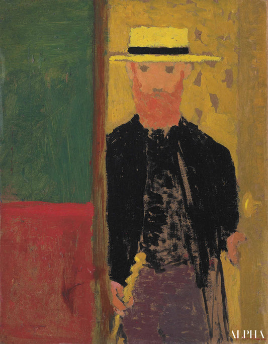 Autoportrait à la canne et au canotier - Édouard Vuillard - Reproductions de tableaux et peintures haut de gamme