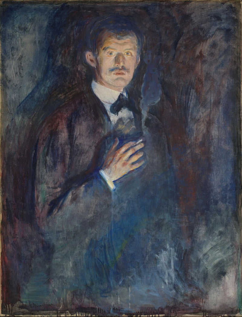 Self-Portrait with Cigarette - Edvard Munch