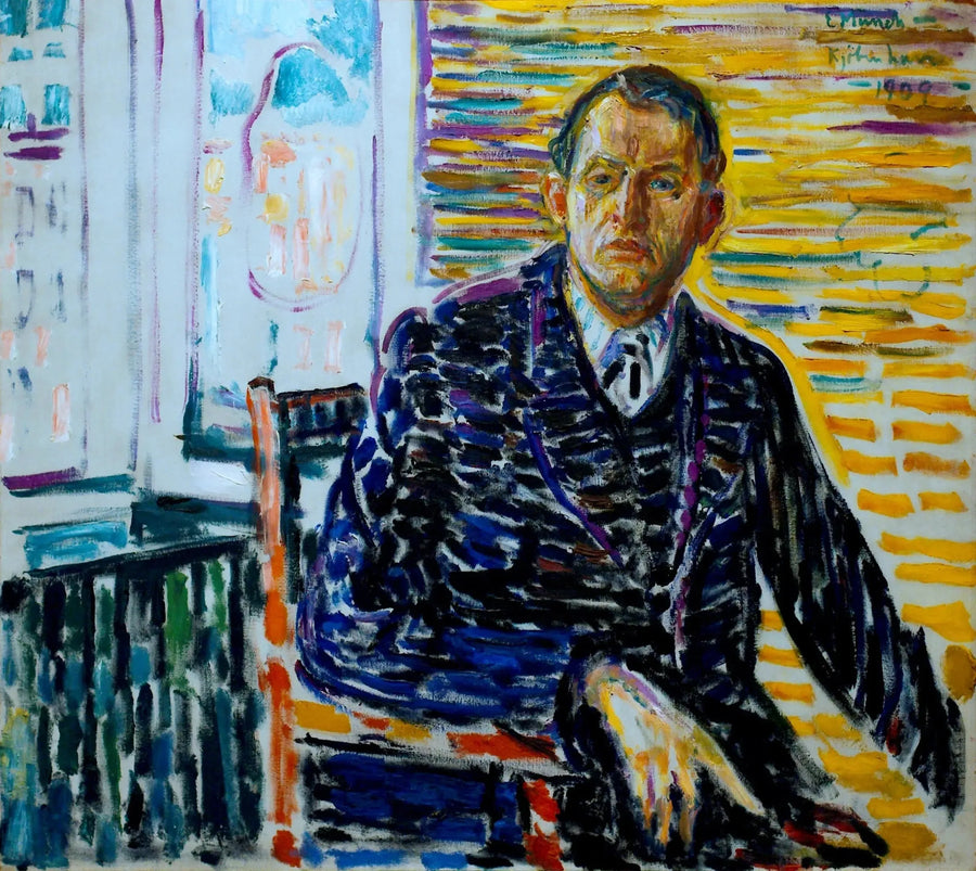 Self-Portrait at the Clinic - Edvard Munch