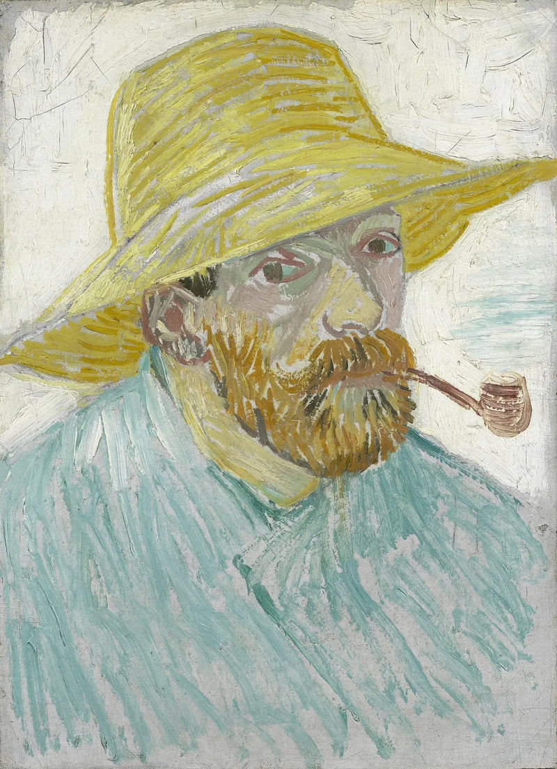 Self-Portrait with Pipe and Straw Hat - Vincent van Gogh