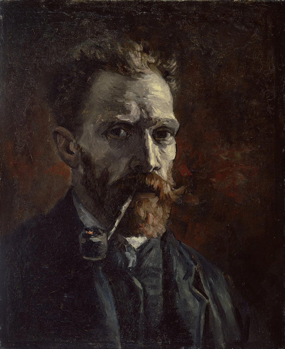 Autoportrait à la pipe - Vincent van Gogh image 1 copie de tableau peinte à la main