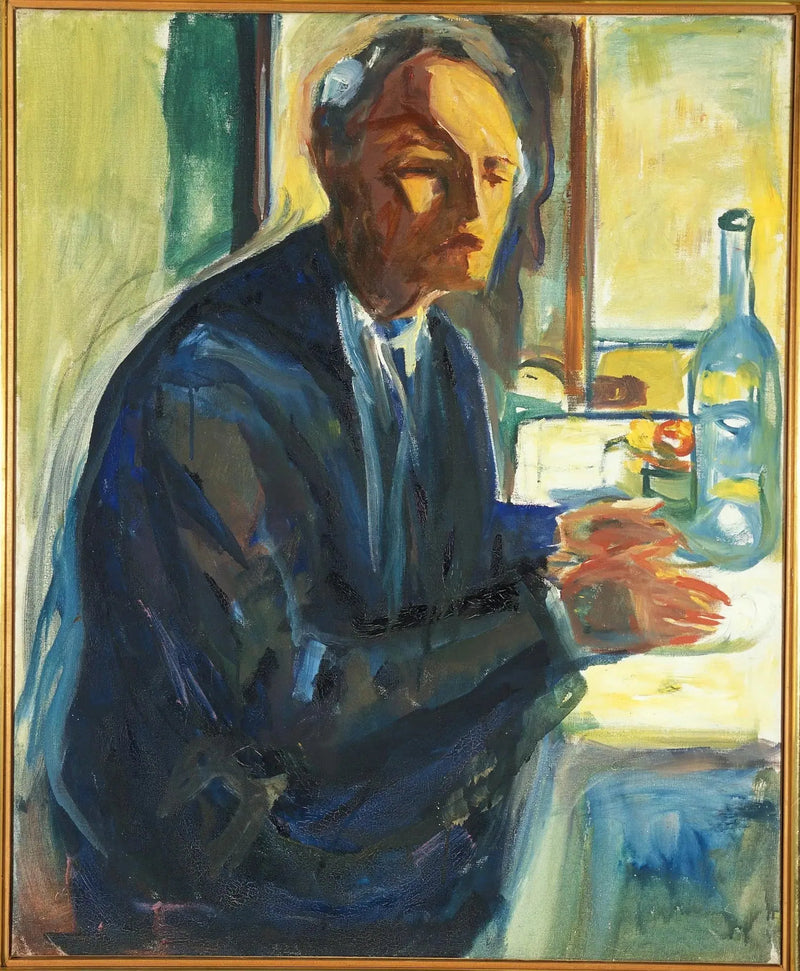 Self-Portrait at the Wedding Table - Edvard Munch