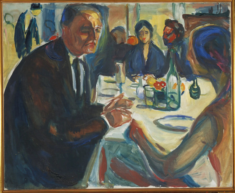 Self-Portrait at the Wedding Table - Edvard Munch