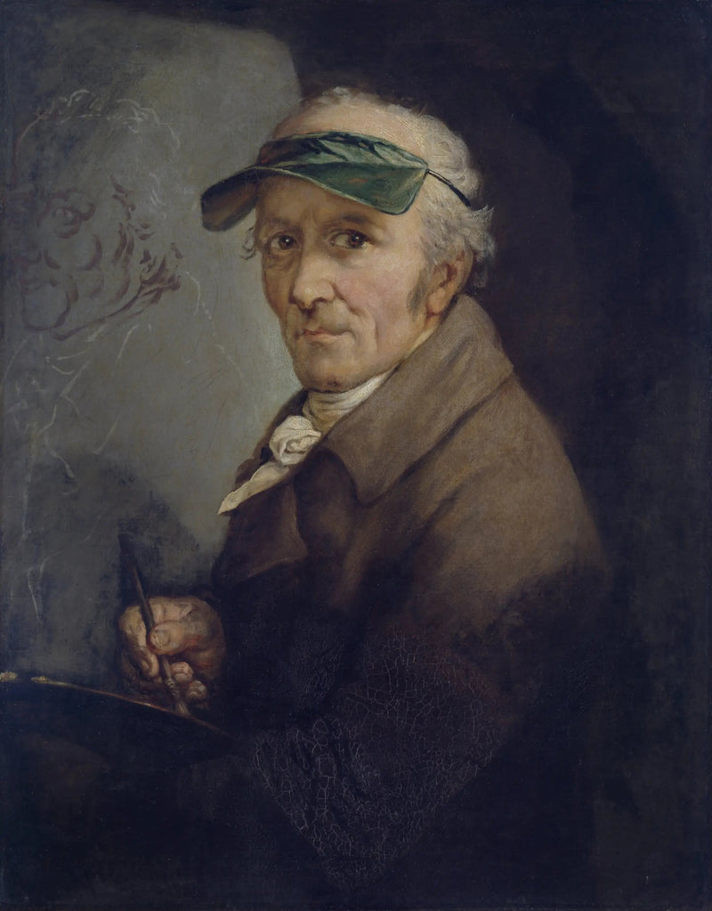 Self-portrait with Green Visor - Anton Graff