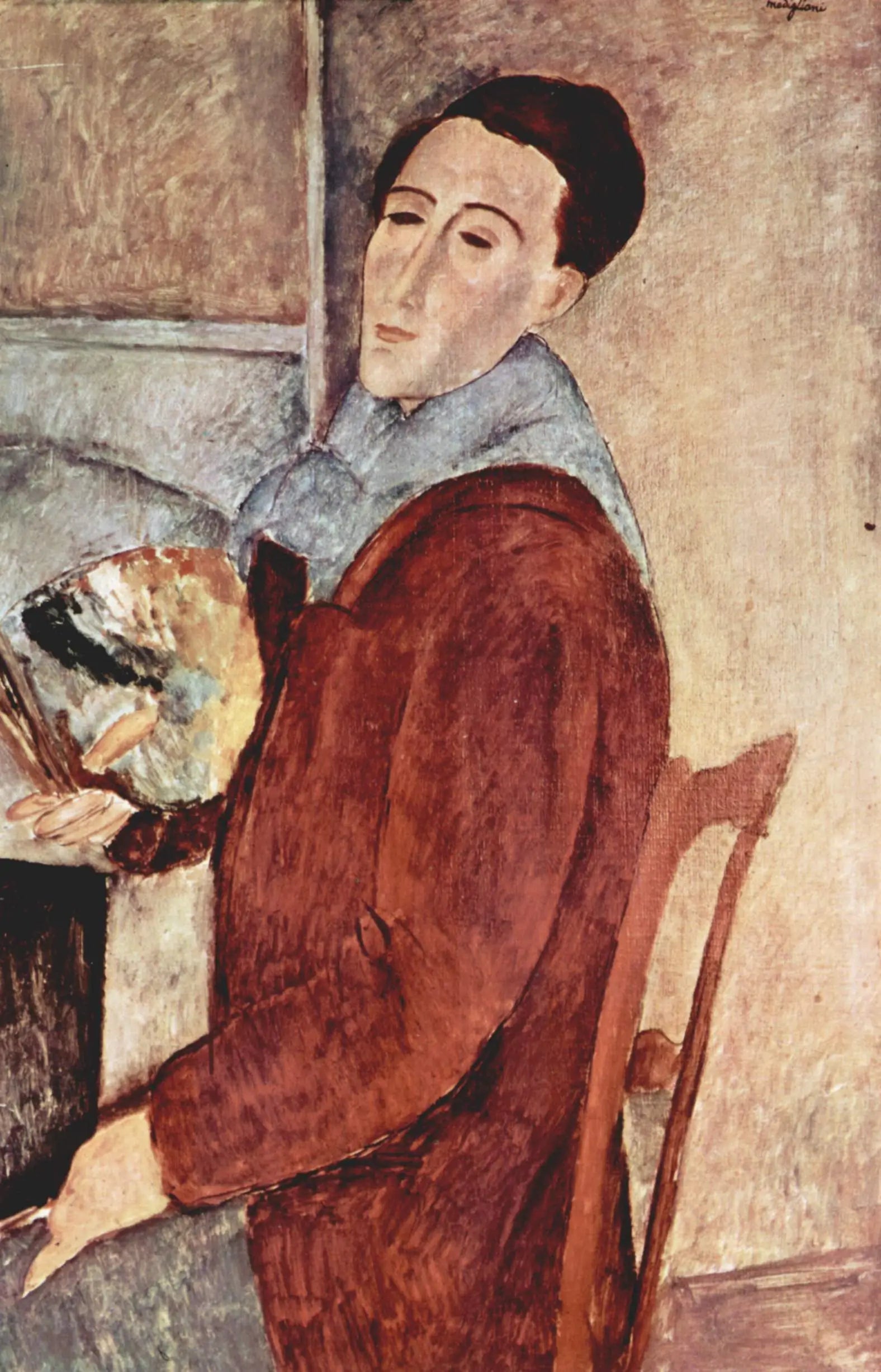 Reproduction du tableau « Autoportrait - Amedeo Modigliani » par Alpha Reproduction en peinture à l’huile