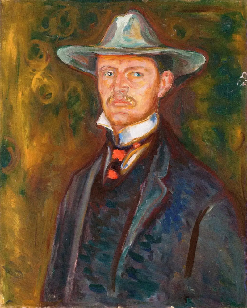 Self-Portrait with Wide-Brimmed Hat - Edvard Munch