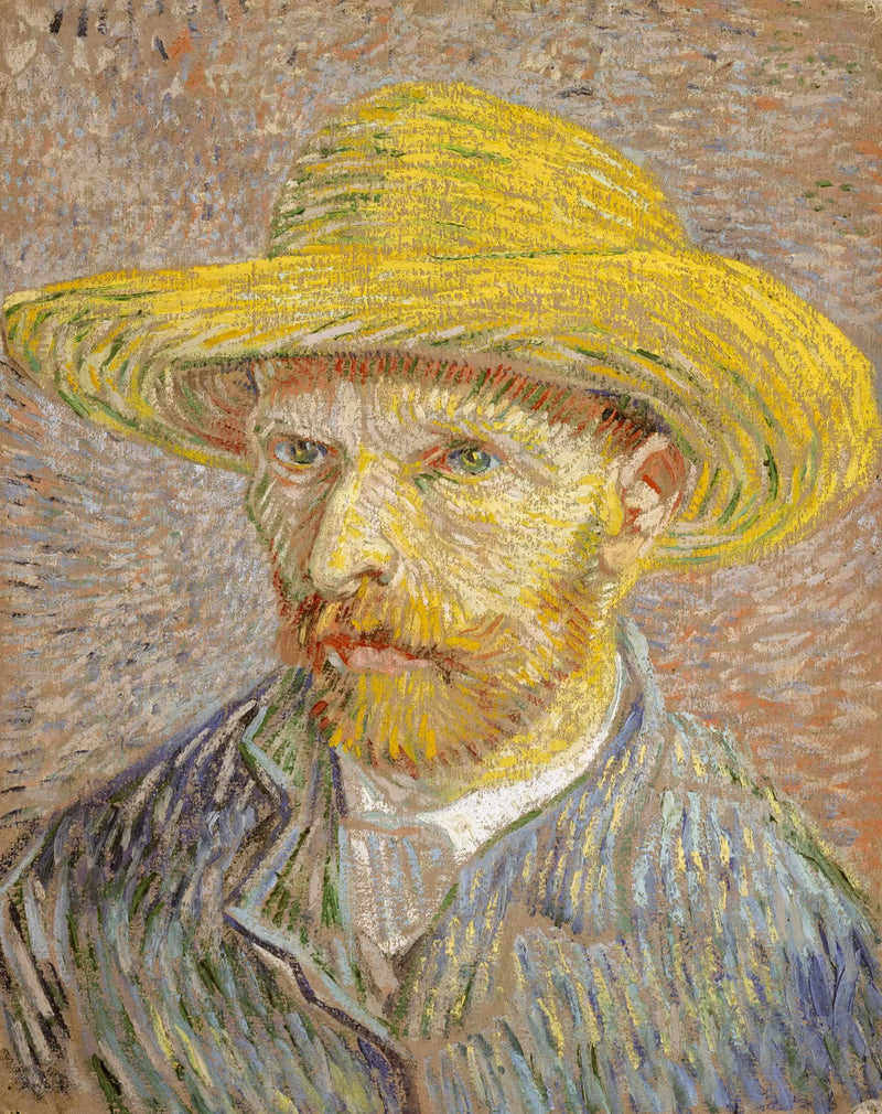 Self-Portrait with Straw Hat - Vincent van Gogh