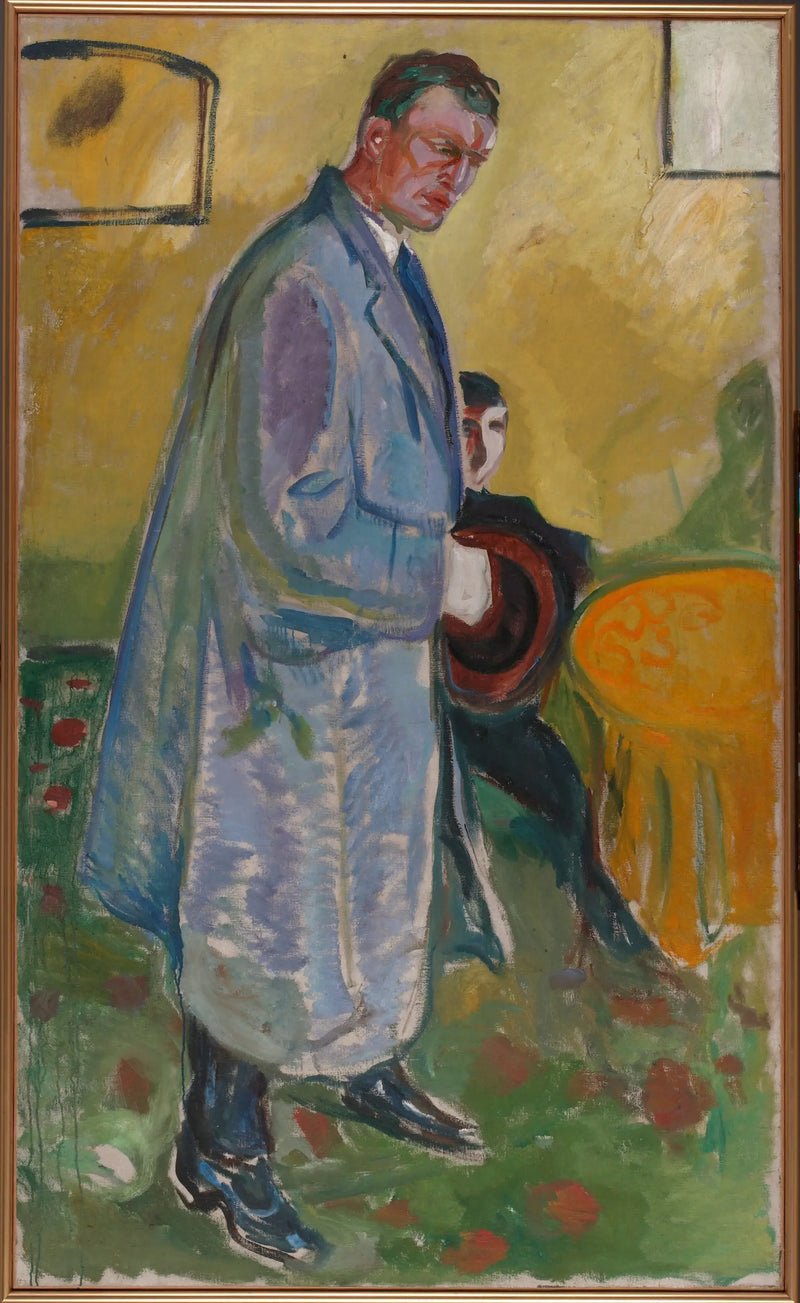 Self-Portrait with Hat and Overcoat - Edvard Munch