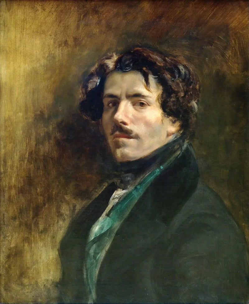 Self-Portrait with Green Vest - Eugène Delacroix