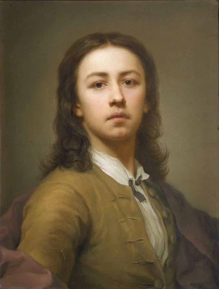 Self-Portrait with Red Coat - Anton Raphael Mengs