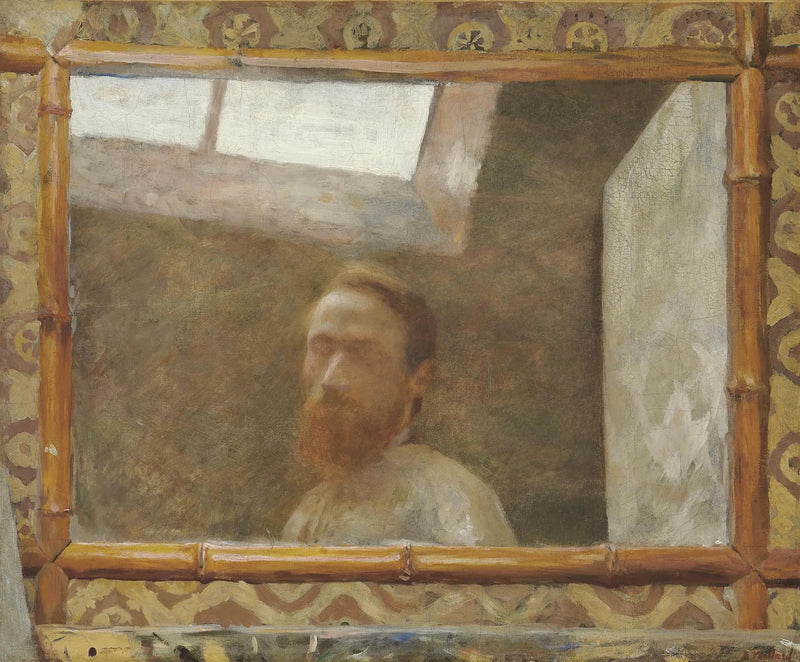 Self-portrait with bamboo mirror - Édouard Vuillard