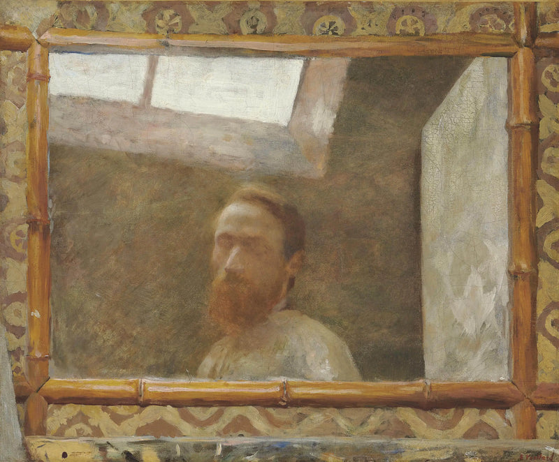 Self-portrait with bamboo mirror - Édouard Vuillard
