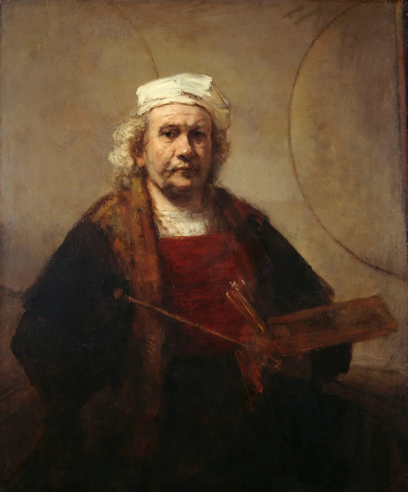 Self-Portrait with Two Circles - Rembrandt