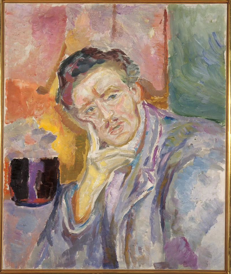 Self-Portrait with Hands Under the Cheeks - Edvard Munch