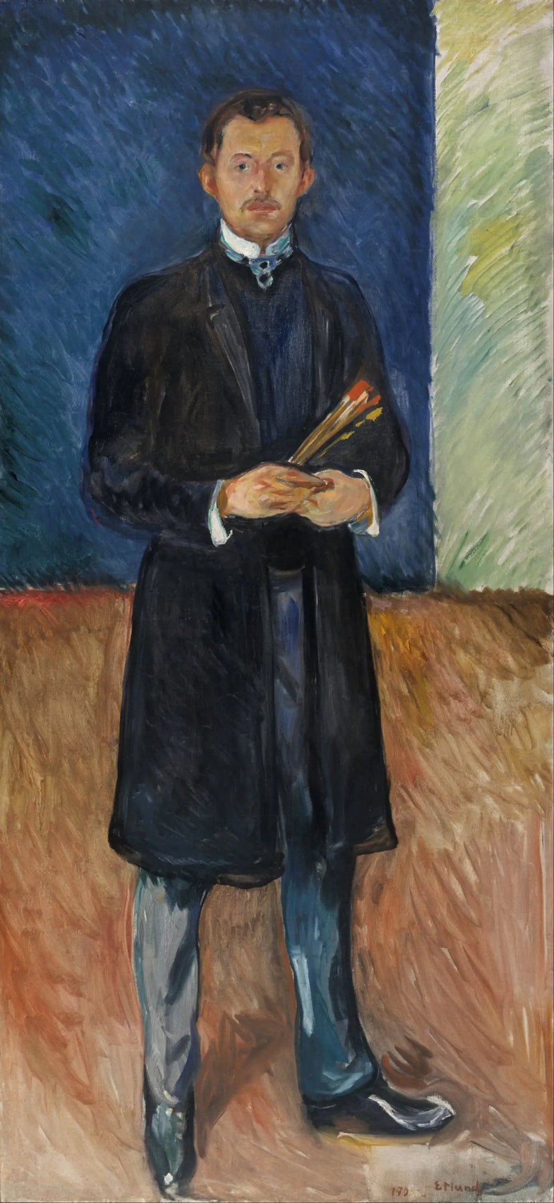 Self-Portrait with Brushes - Edvard Munch