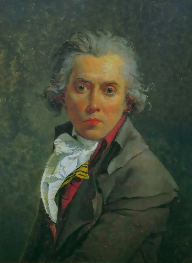 Self-Portrait with Three Clips - Jacques-Louis David
