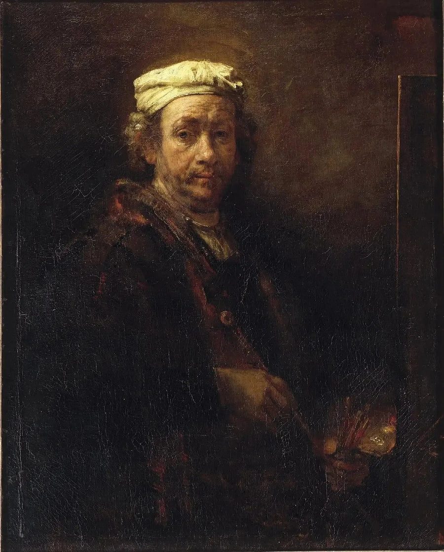 Self-Portrait at the Easel - Rembrandt