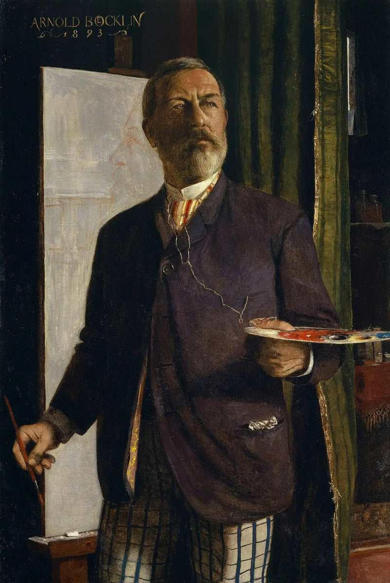 Self-portrait in the studio - Arnold Böcklin