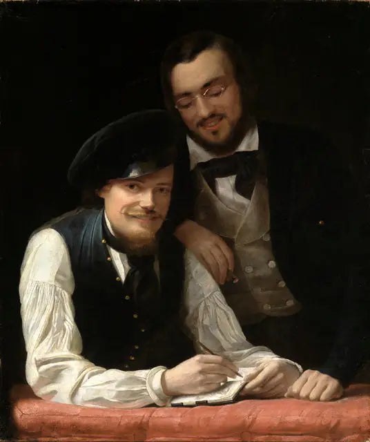 Self-portrait of the artist with his brother - Franz Xaver Winterhalter