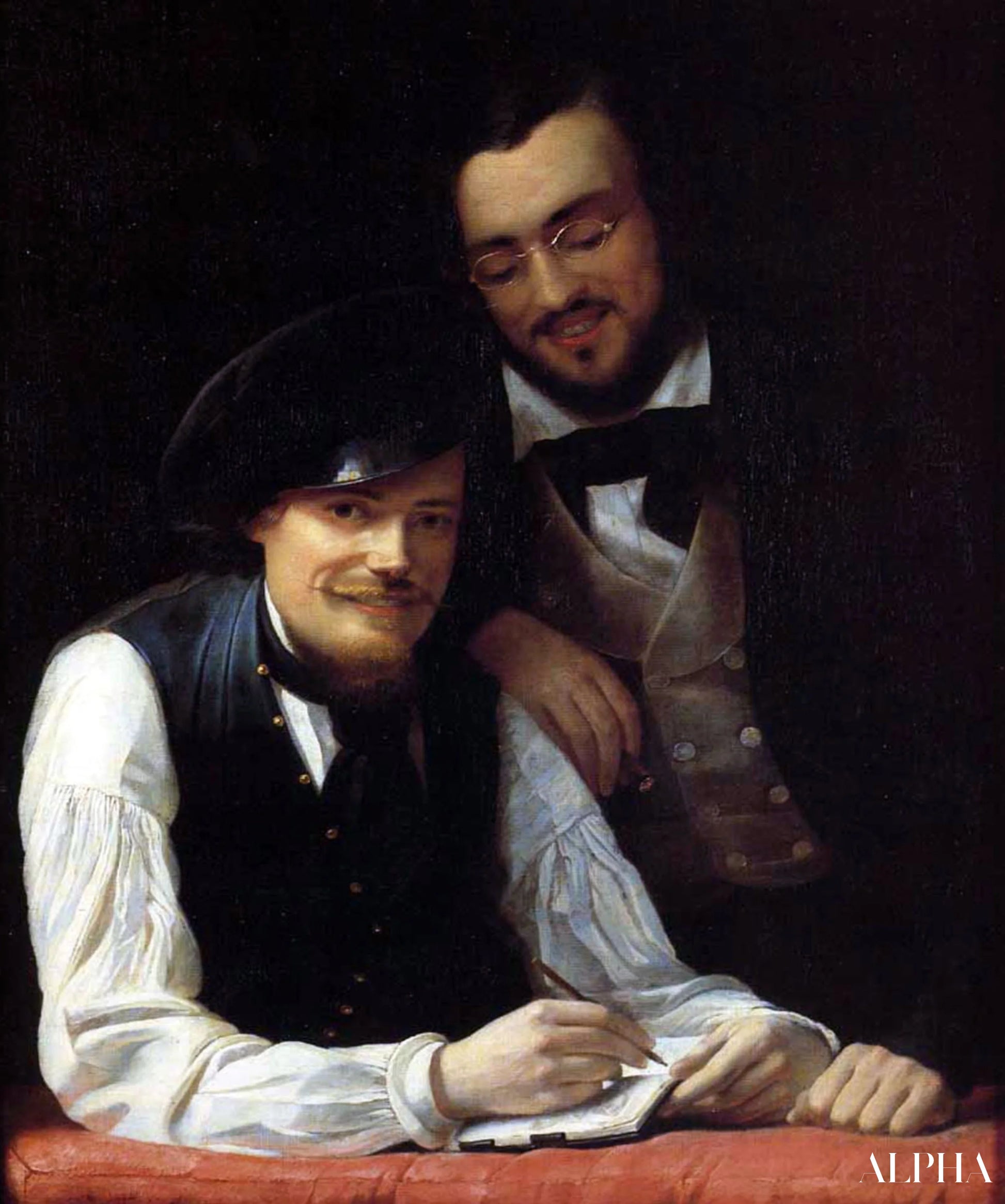 Self-Portrait of the Artist with His Brother, Hermann, 1840 - Franz Xaver Winterhalter - High-Quality Reproductions of Paintings and Artwork