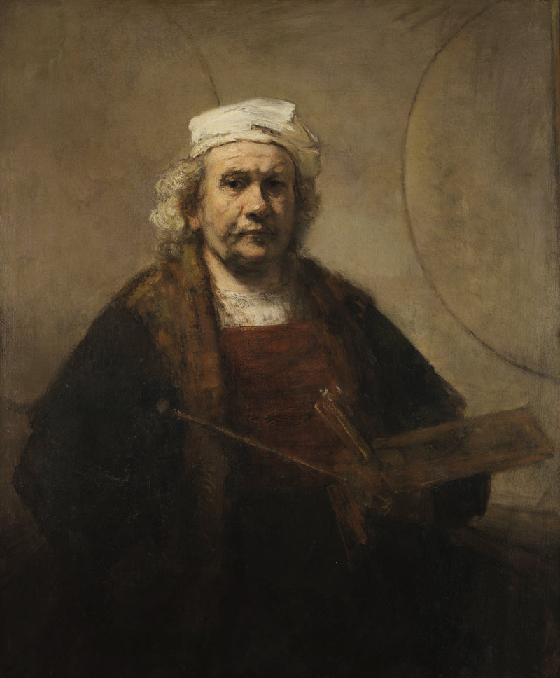 Self-Portrait with Two Circles - Rembrandt