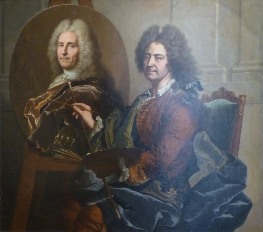 Self-portrait in front of the portrait of François Castanier - Hyacinthe Rigaud