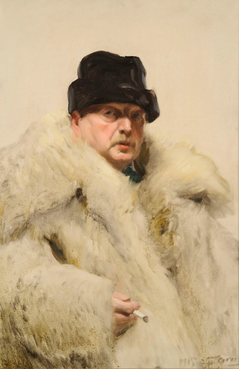 Self-Portrait in Wolf Skin - Anders Zorn