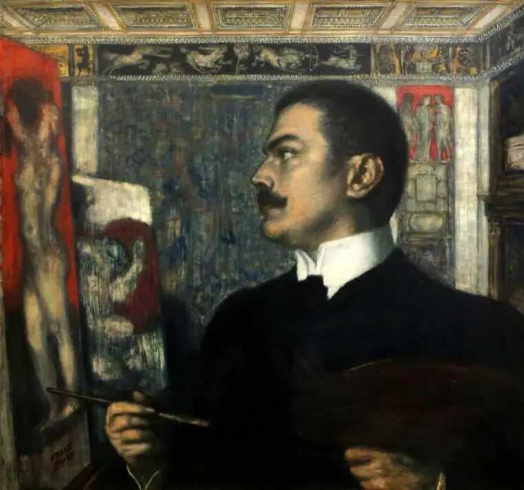 Self-portrait in the studio - Franz Von Stuck