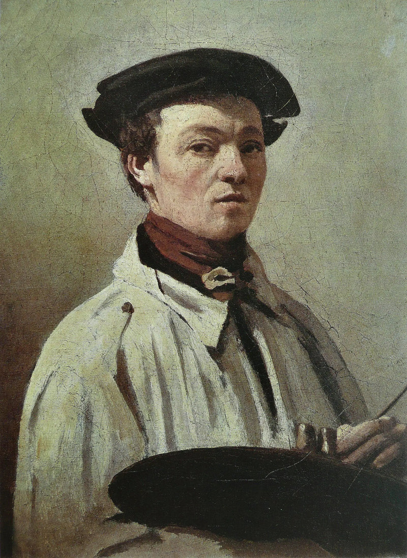 Self-Portrait, Palette in Hand - Jean-Baptiste Camille Corot
