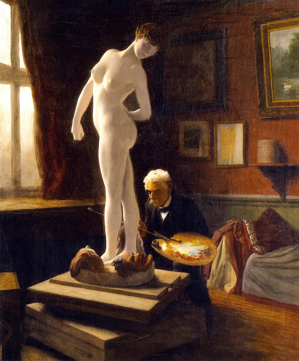 Autoportrait peignant La Joueuse de boules - Jean-Léon Gérôme image 1 reproduction réalisée par Alpha Reproduction