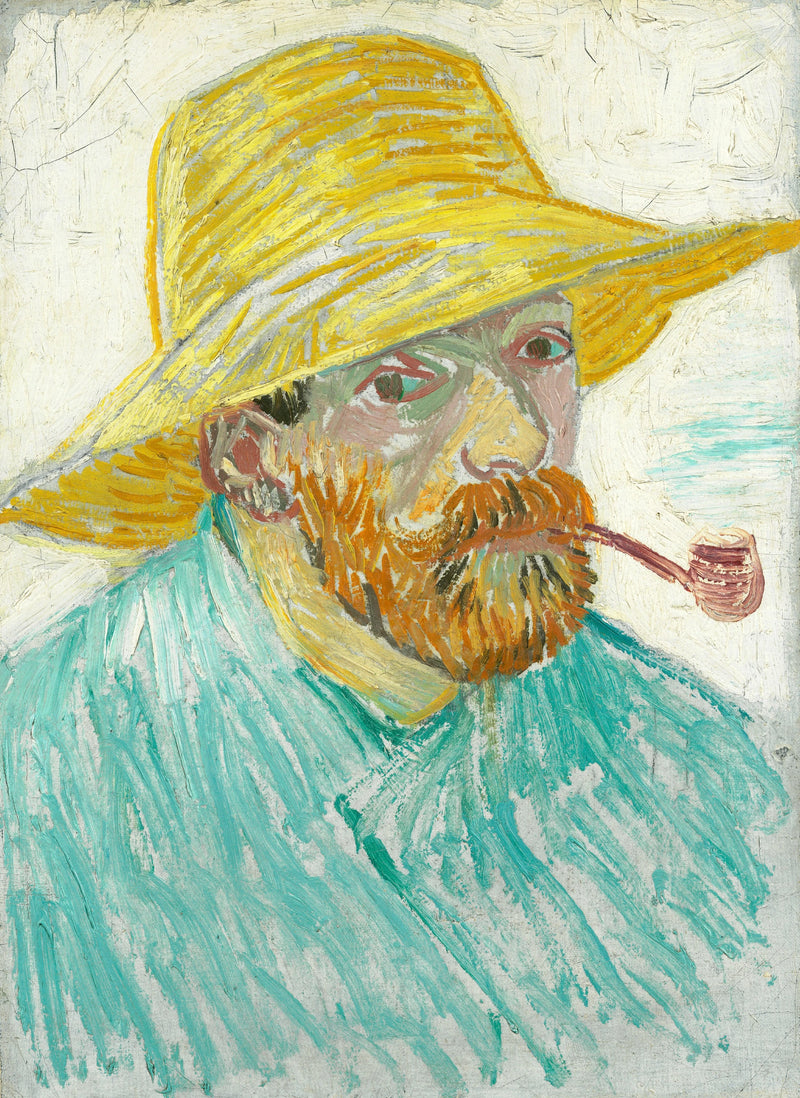 Self-Portrait with Straw Hat and Pipe - Vincent van Gogh