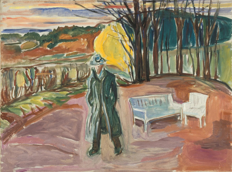 Self-Portrait Near the Arbor - Edvard Munch