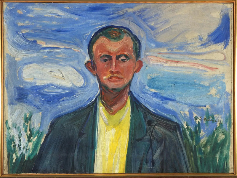 Self-Portrait on a Blue Sky - Edvard Munch
