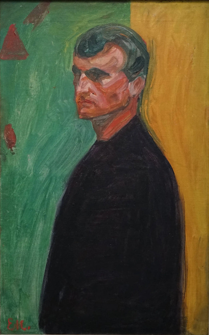 Self-Portrait on a Bicolored Background - Edvard Munch