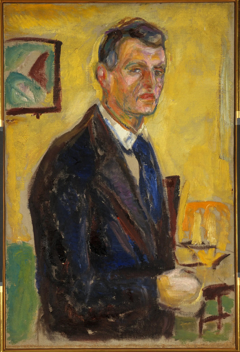 Self-Portrait on a Yellow Background - Edvard Munch