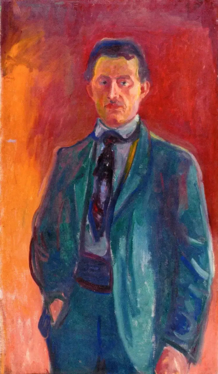 Self-Portrait on a Red Background - Edvard Munch