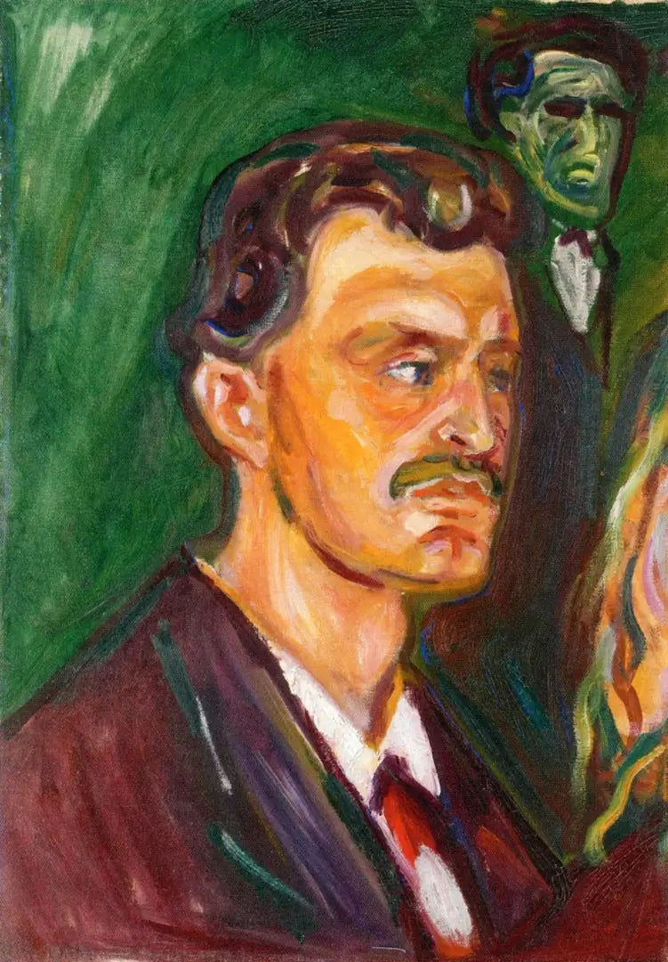 Self-Portrait on a Green Background - Edvard Munch