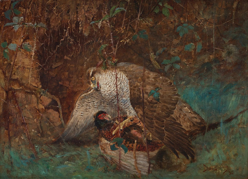 Around the wood pigeons and pheasant - Bruno Liljefors