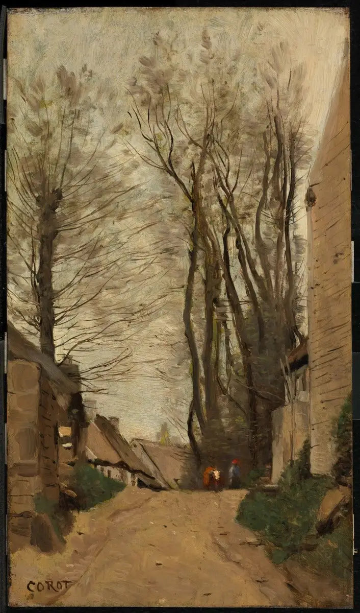 Auvers - A Descending Street - Jean-Baptiste Camille Corot