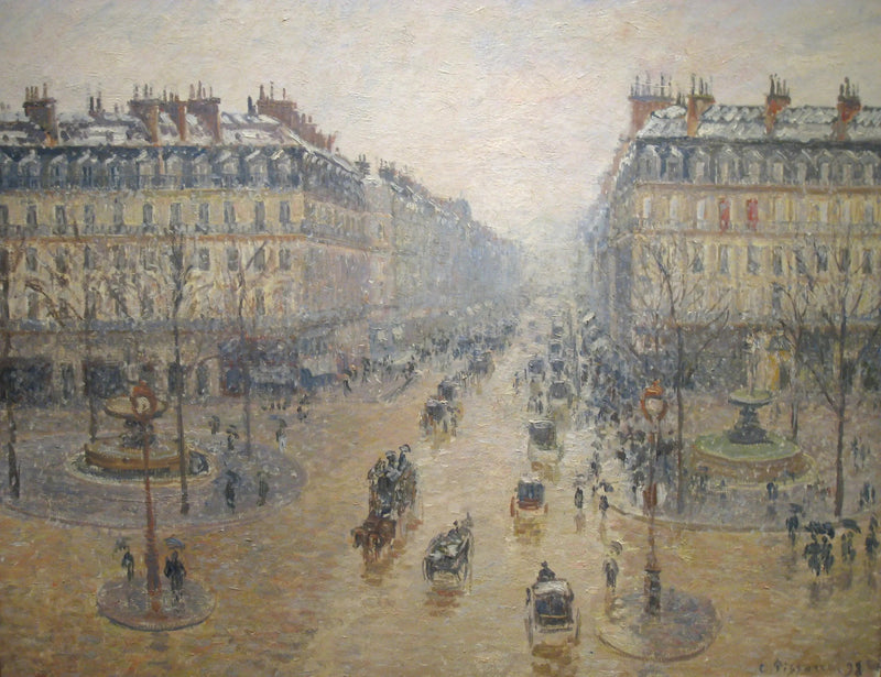 Avenue de l'Opéra, snow effect, in the morning - Camille Pissarro