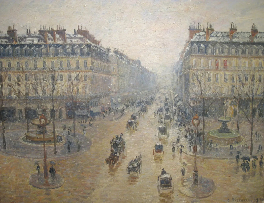 Avenue de l'Opéra, snow effect, in the morning - Camille Pissarro