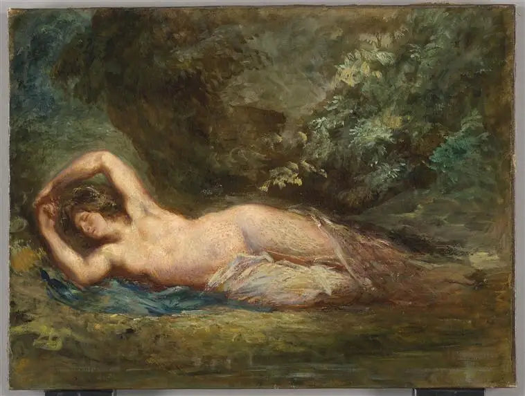 Sleeping Bacchante in a Landscape - Eugène Delacroix