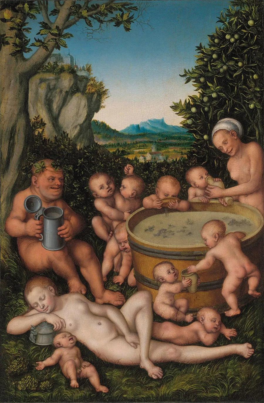 Bacchus at the wine vat - Lucas Cranach the Elder